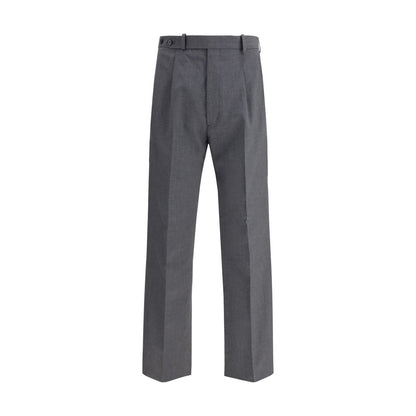 Gray Fleece Wool Dress Pants