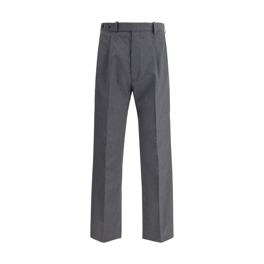 Gray Fleece Wool Dress Pants