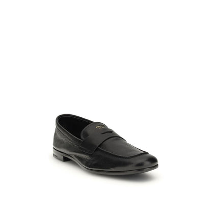 Black Goatskin Slip-On Loafers