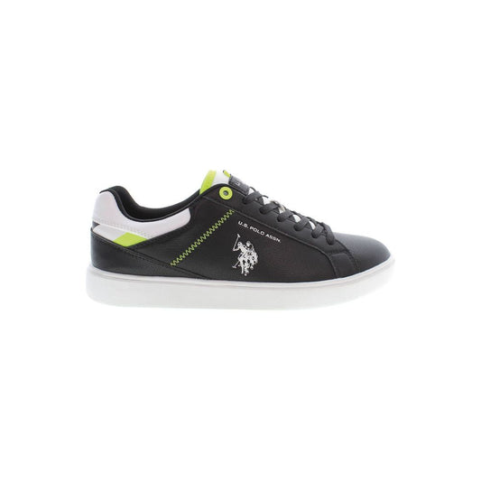 Black Polyester Low Top Sneakers