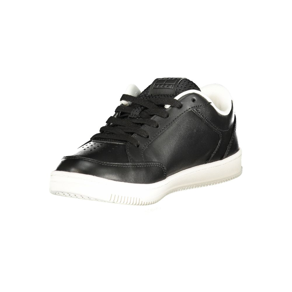Black Polyurethane Men Sneaker