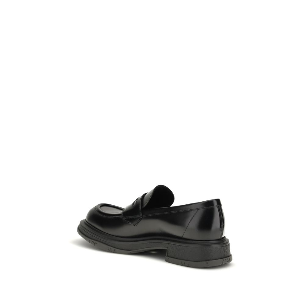 Black Calf Leather Bos Taurus Slip-On Loafers