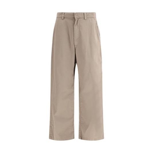 Beige Cotton Casual Pants