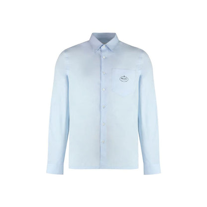 Blue Cotton Dress Shirt