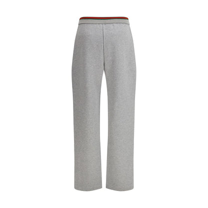 Gray Cotton Casual Pants