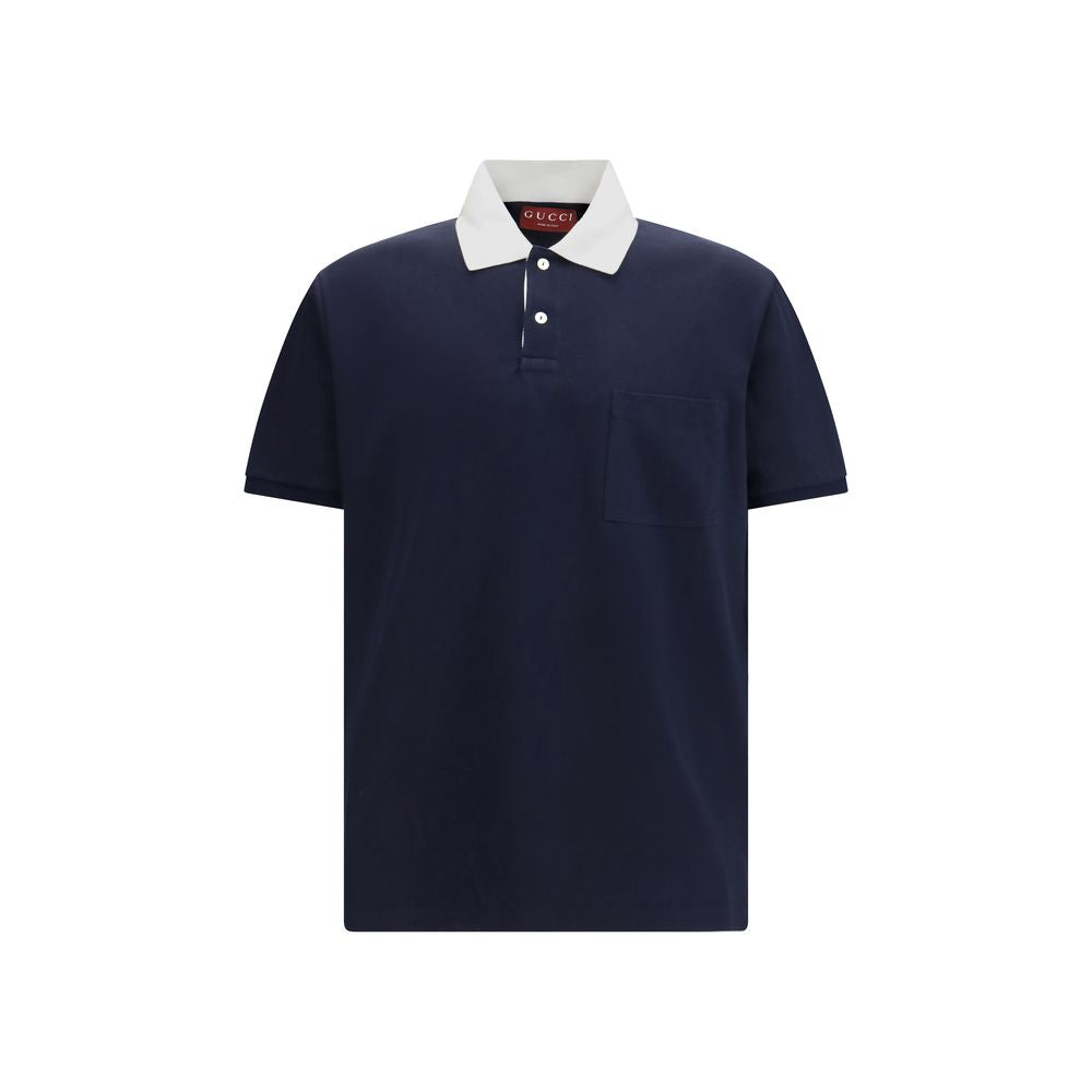 Blue Cotton Polo Shirt