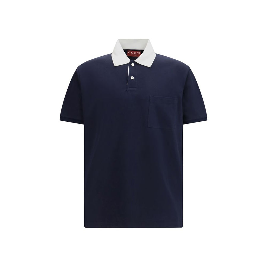 Blue Cotton Polo Shirt