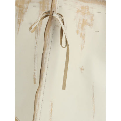 White Leather Midi Skirt