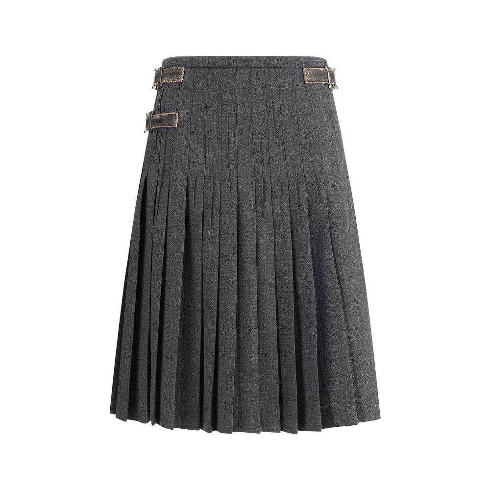 Gray Mohair Long Skirt