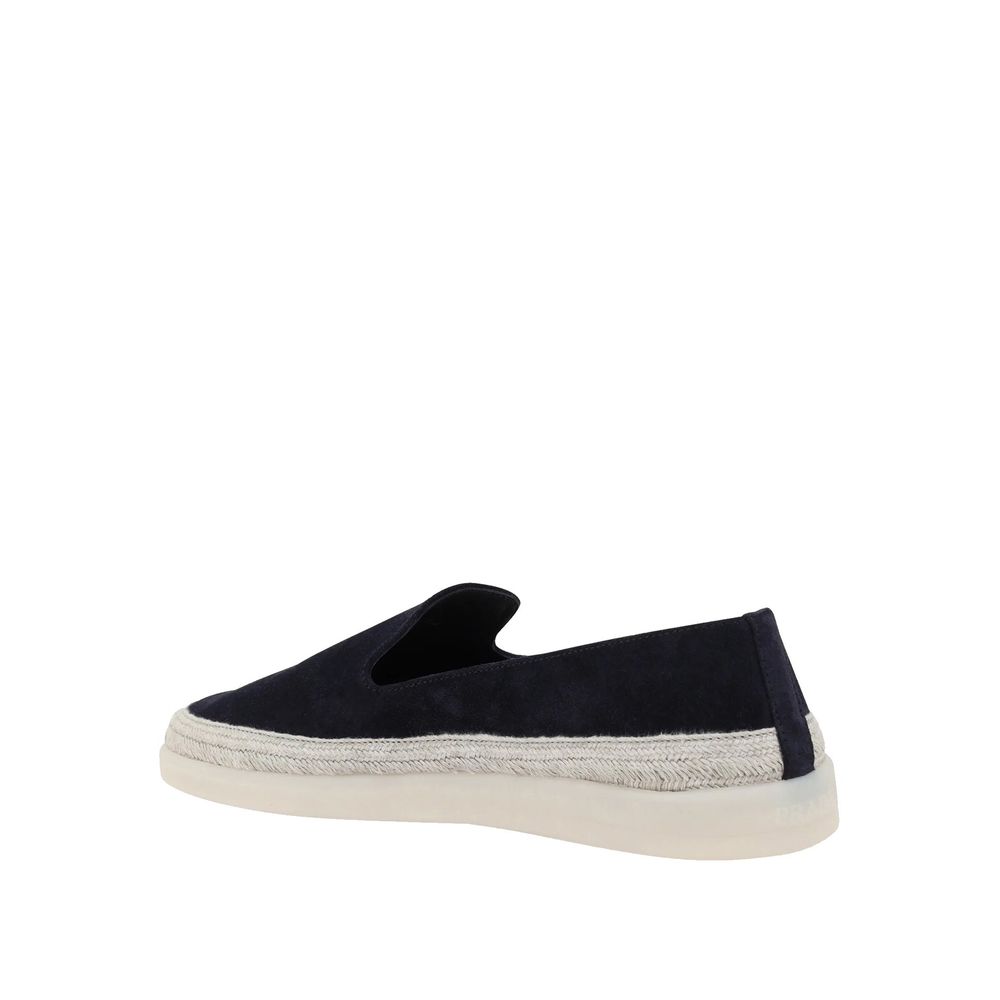 Blue Leather Espadrilles