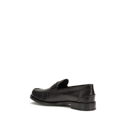 Black Calf Leather Bos Taurus Slip-On Loafers