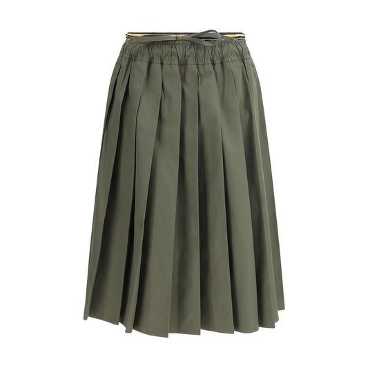 Bicolor Polyester Midi Skirt