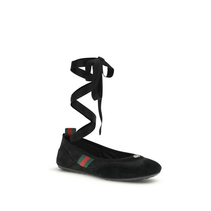 Black Fabric Ballet Flats