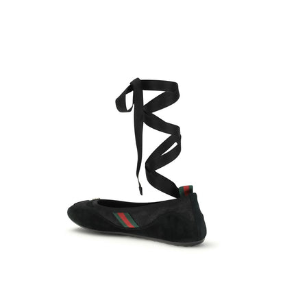 Black Fabric Ballet Flats