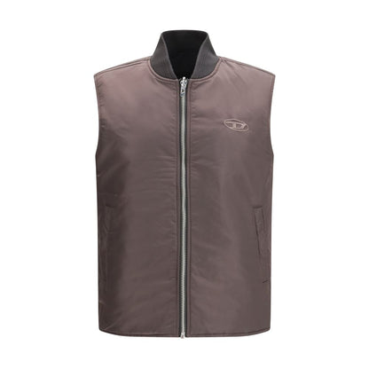 Brown Polyamide Sleveless Jacket