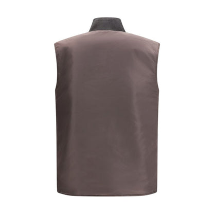 Brown Polyamide Sleveless Jacket