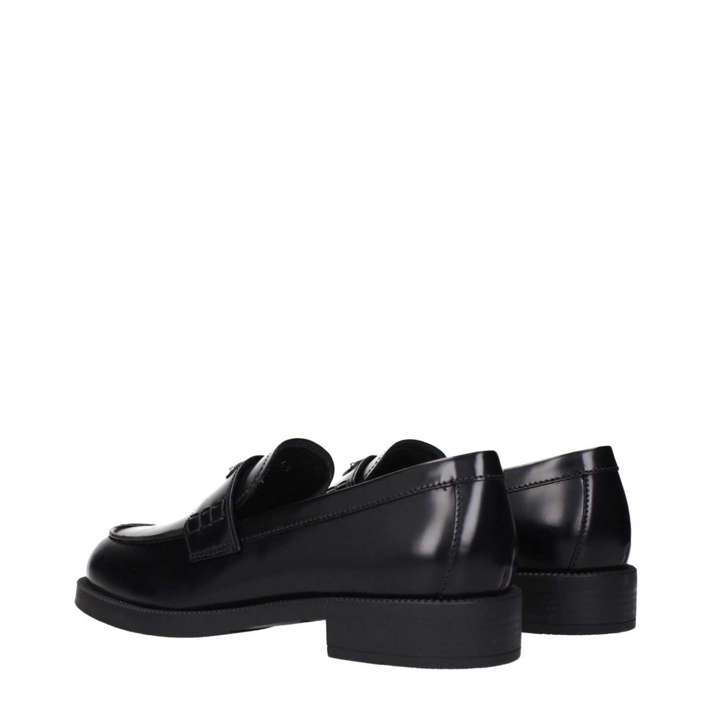 Black Leather Slip-On Loafers