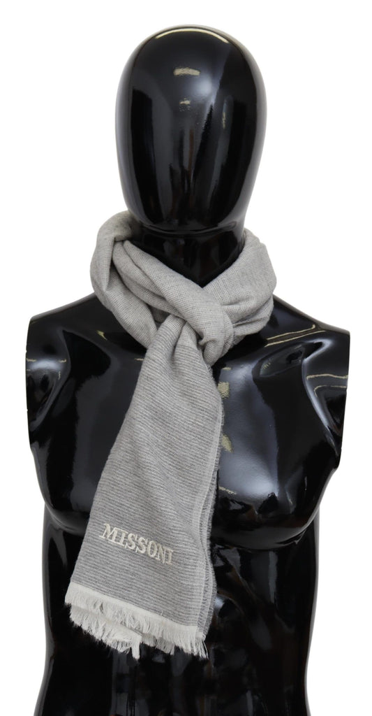 Beige 100% Wool Unisex Neck Wrap Scarf