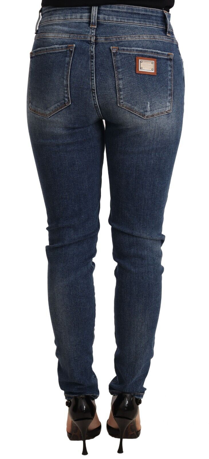 Blue Wash Skinny Denim Cotton Stretch Jeans