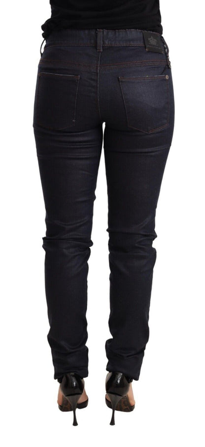 Blue Low Waist Skinny Slim Trouser Cotton  Jeans
