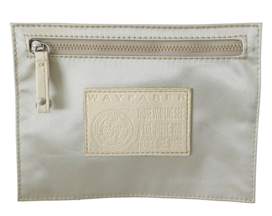 White Zippered Coin Holder Wallet