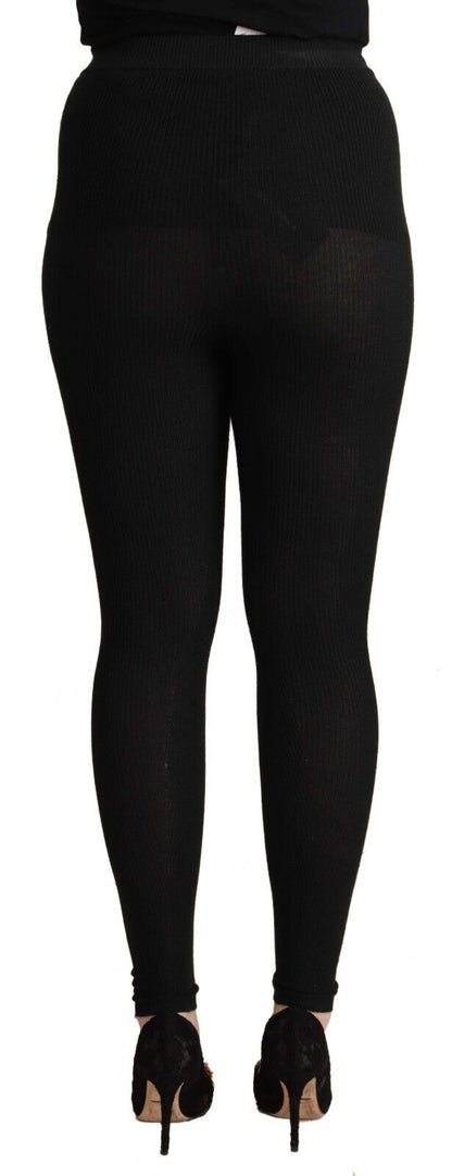 Black Cashmere Stretch Waist Tights Pants