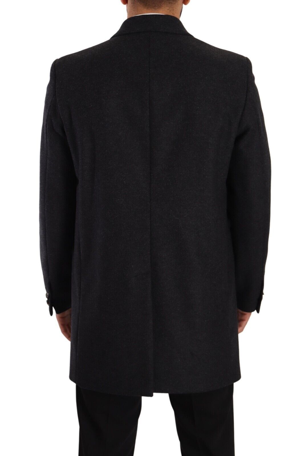 Dark Gray Wool Over Trench Coat Men Jacket