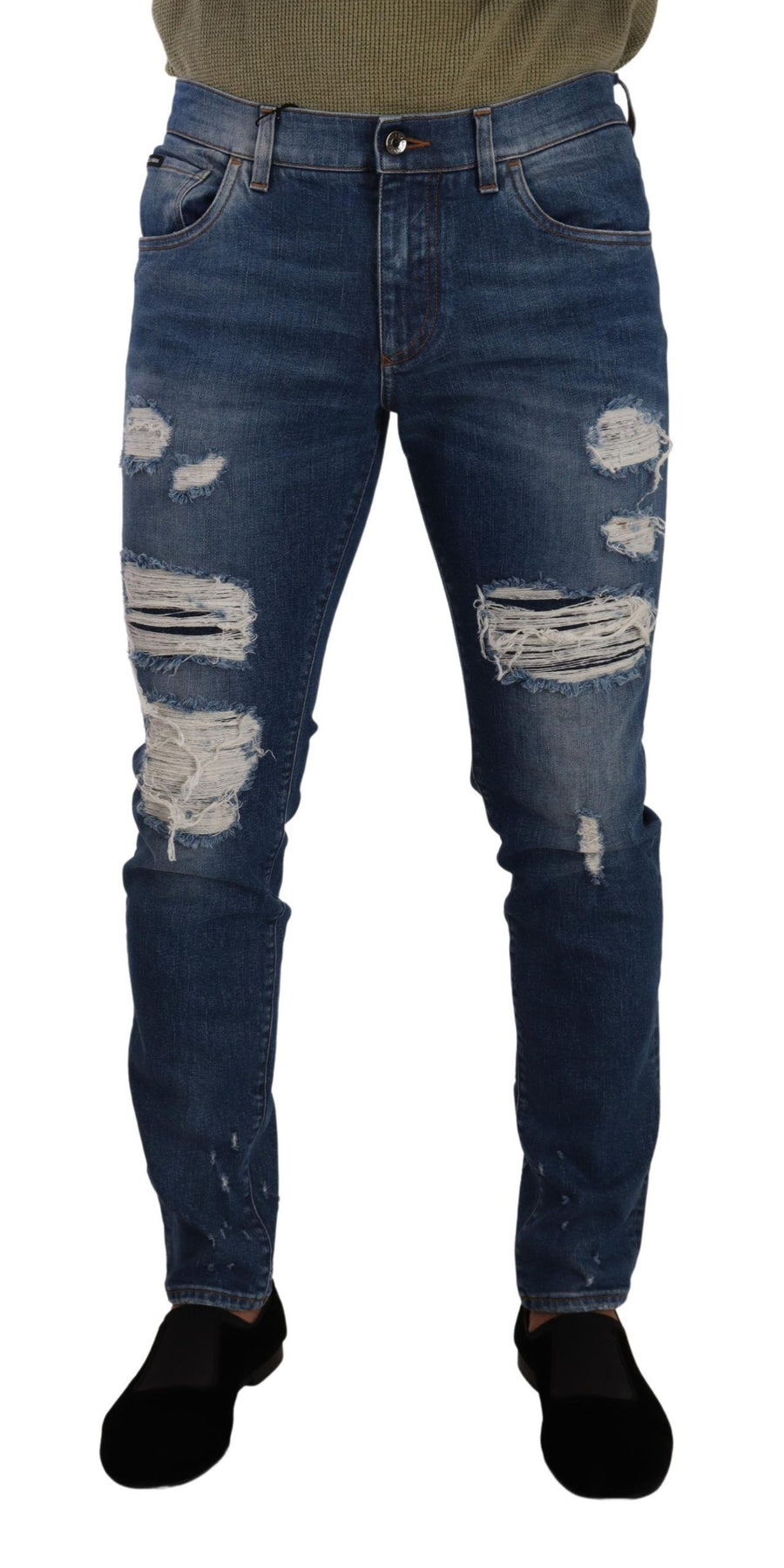 Blue Wash Cotton Stretch Slim Fit Denim Jeans