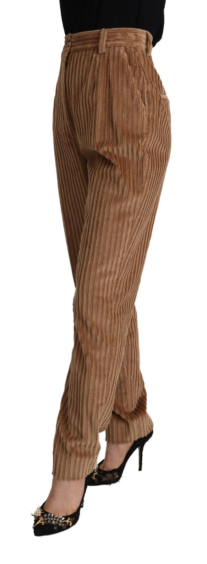 Brown Corduroy Cotton Trouser Tapered Pants
