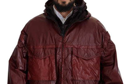 Bordeaux Cotton Hooded Full Zip Jacket
