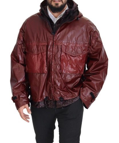 Bordeaux Cotton Hooded Full Zip Jacket