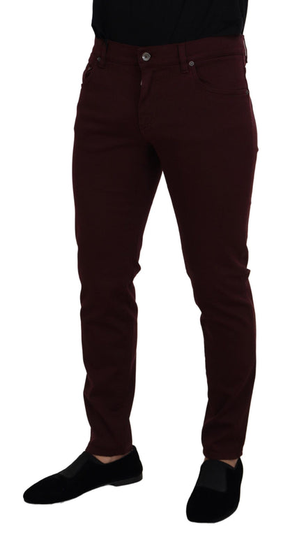 Bordeaux Cotton Stretch GOLD Denim Jeans