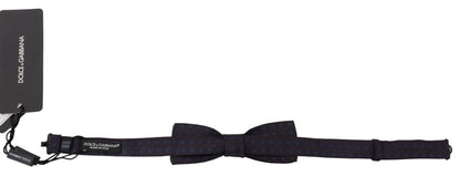 Blue Pattern Silk Adjustable Neck Papillon Bow Tie