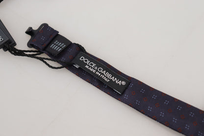 Blue Pattern Silk Adjustable Neck Papillon Bow Tie