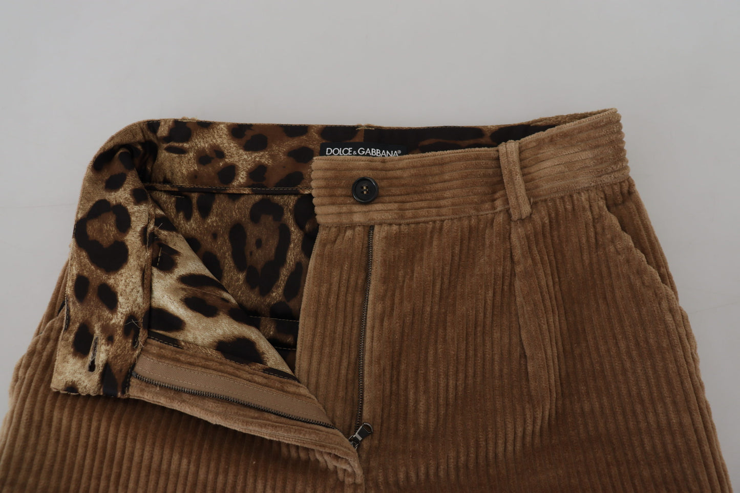 Brown Tapered Corduroy Cotton Pants