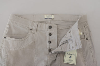Gray Cotton Tapered Men Casual Pants