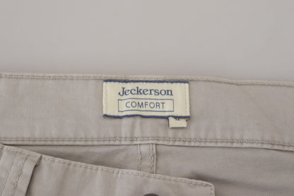 Gray Cotton Tapered Men Casual Pants