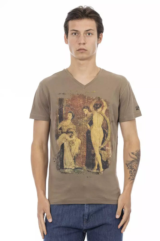 Brown Cotton Men's T-Shirt