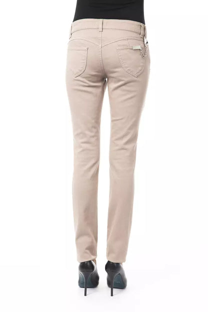 Beige Cotton Women Pants