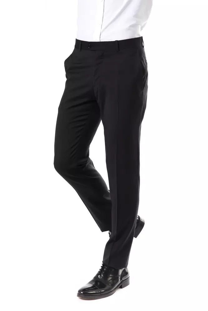 Gray Wool Mens Suit Pant