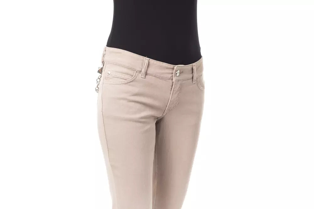 Beige Cotton Women Pants