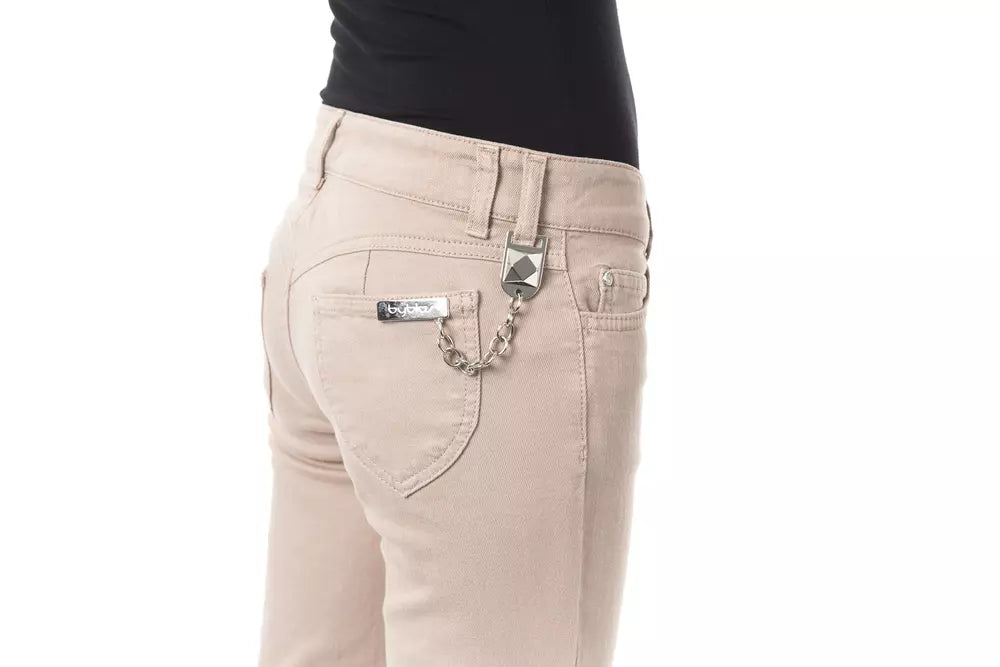 Beige Cotton Women Pants