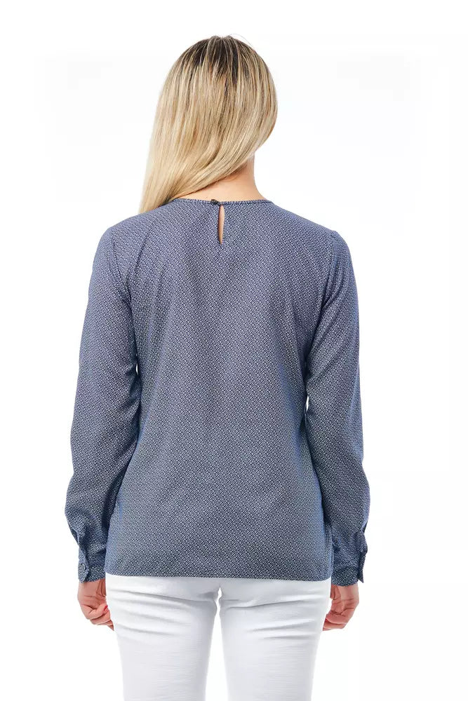 Blue Cotton Women Blouse