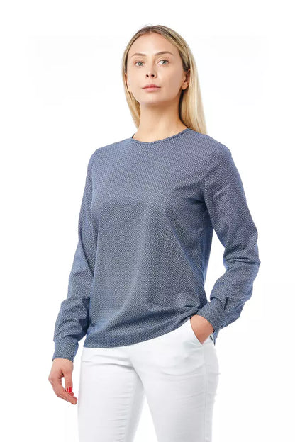 Blue Cotton Women Blouse