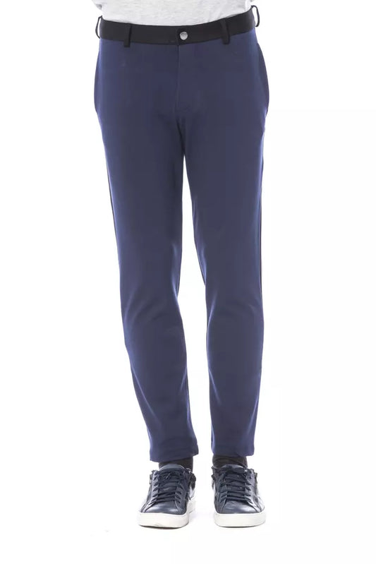 Blue Viscose Men's Pant