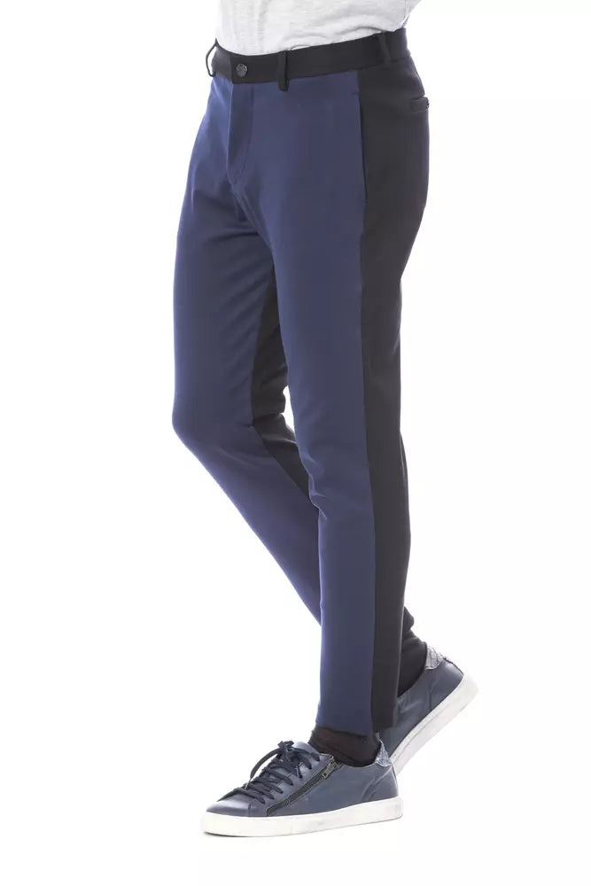 Blue Viscose Men's Pant