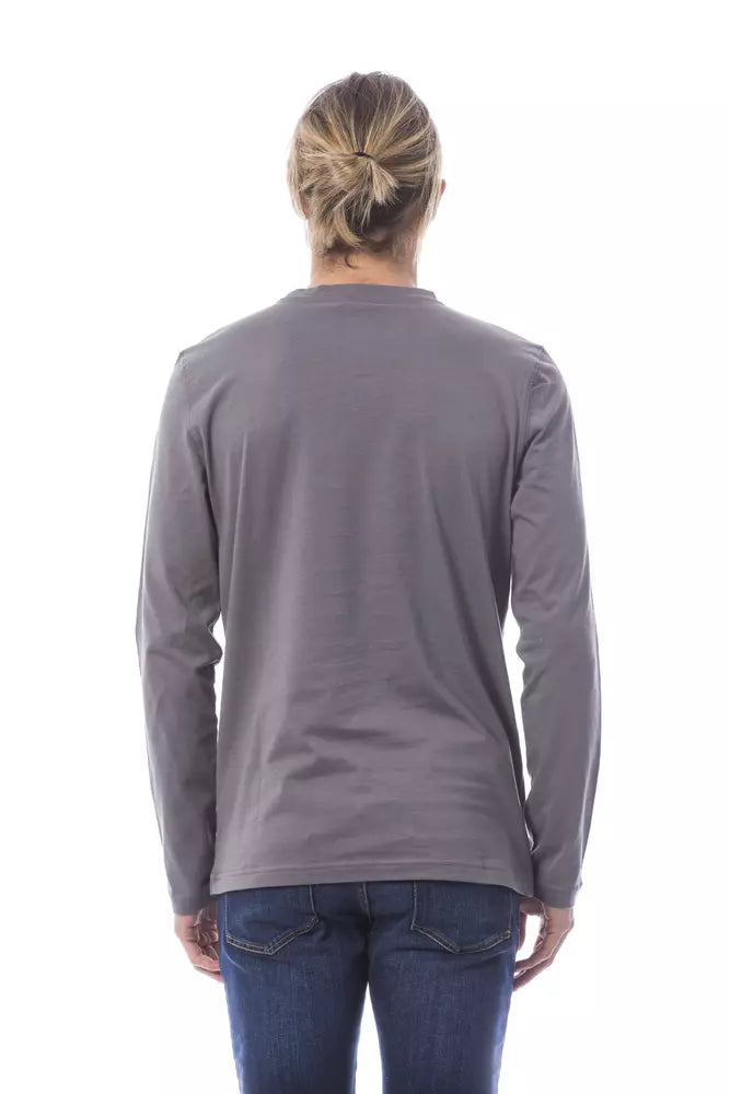 "Gray Cotton Men T-Shirt"