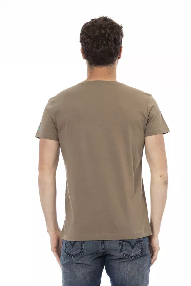 Brown Cotton Men's T-Shirt