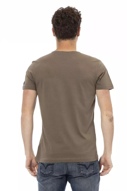 Brown Cotton Men's T-Shirt