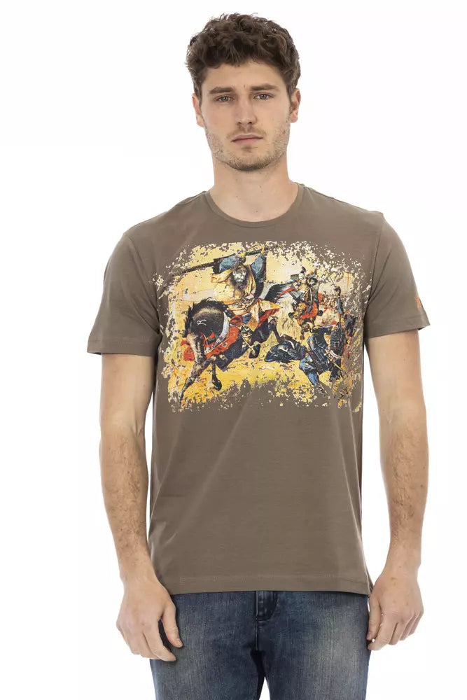 Brown Cotton Men's T-Shirt